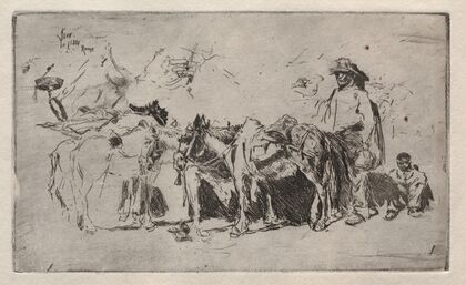 Men and Donkeys, Rome (1880)