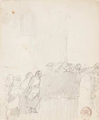 Men and Women Looking Out to Sea, Cullercoats, England