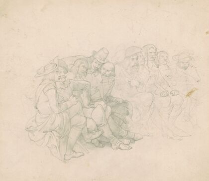 Men in Seventeenth-Century Costumes (recto)