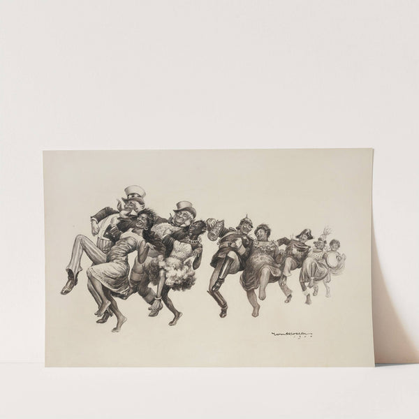 Men representing countries and women representing their colonies walking together (1900) by William Henry Walker