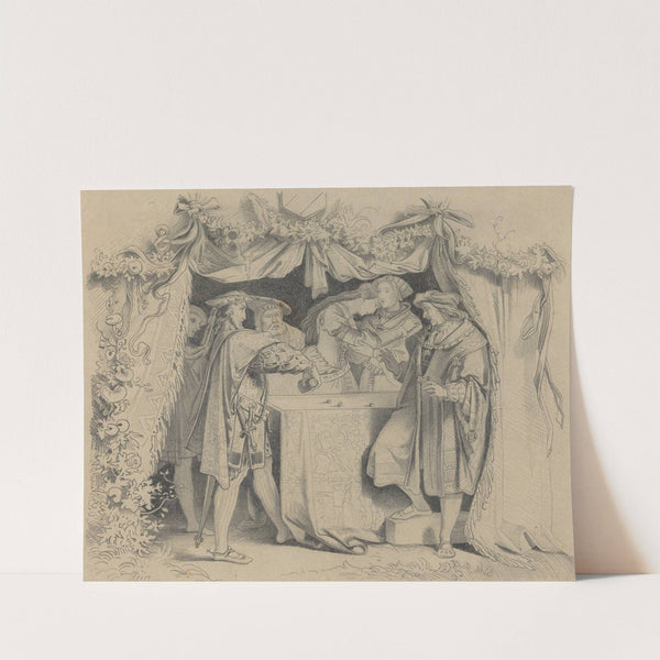 Men Throwing Dice by German School