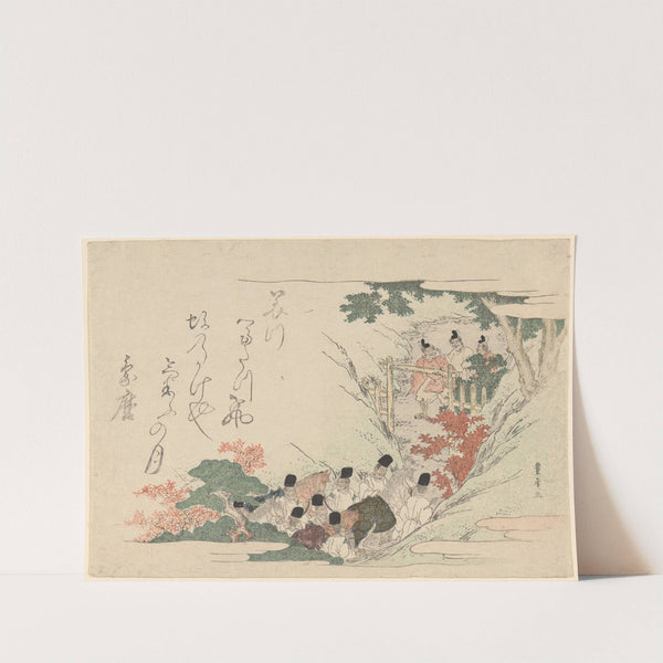 Men with Horses in Mountain Pass by Utagawa Toyohiro