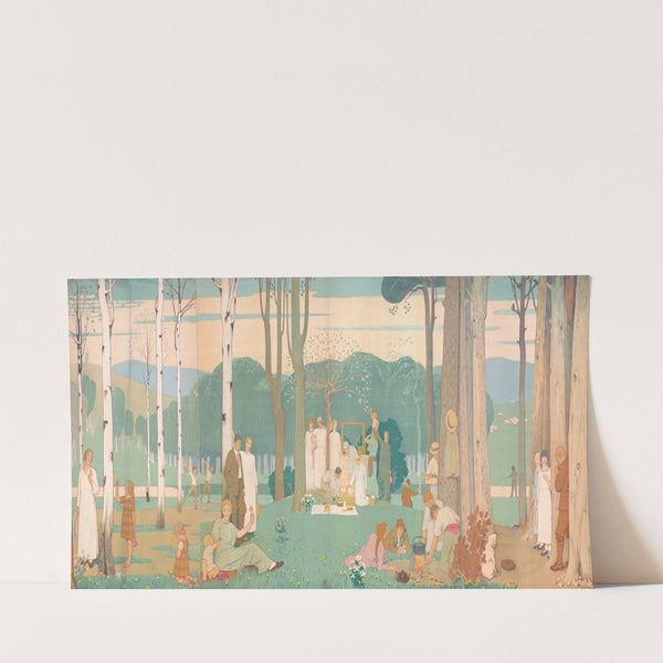 Men, women, and children at a picnic in the park (1900) by Frederick Cayley Robinson