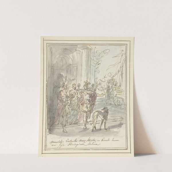 Menelaüs vertrekt naar Kreta en beveelt Aeneas aan Helena (1677 - 1755) by Elias van Nijmegen