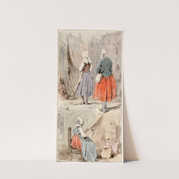 Mensen in klederdracht uit omgeving van Boulogne by Pieter van Loon