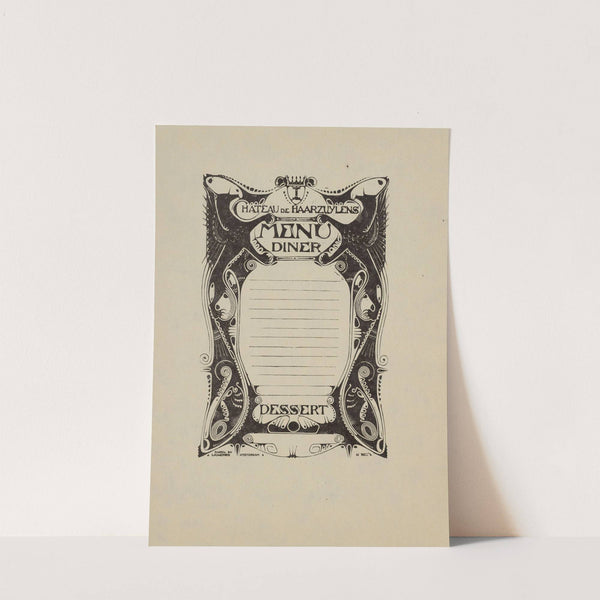 Menukaart van Chateau de Haarzuylens (1925) by Karel de Bazel