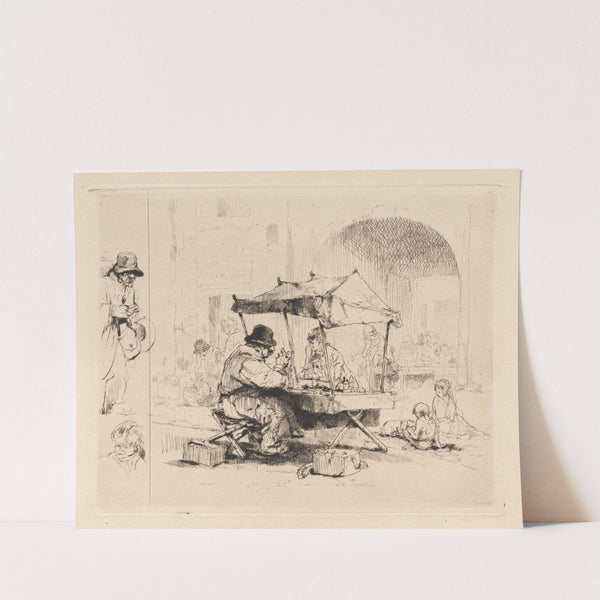 Merchant in his stall with children playing (c. 1902–41) by Auguste Brouet