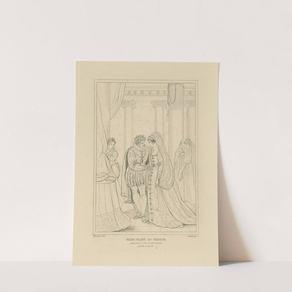 Merchant of Venice, act 3, scene 2 … Bassanio, Portia, and Attendants (19th century) by William Francis Starling