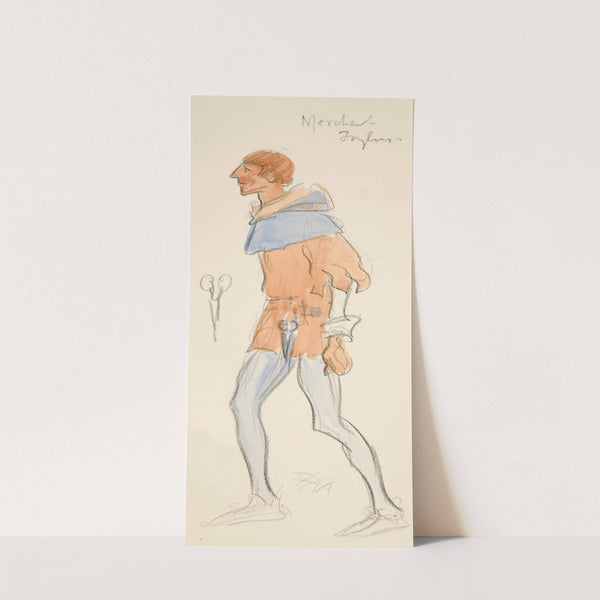 Merchant Taylor, costume sketch for Henry Irving’s Planned Production of King Richard II by Edwin Austin Abbey