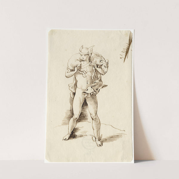 Mercurius diéén schaap op zijn schouders draagt by David Humbert de Superville