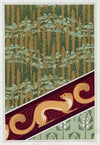 Merlans et algues, papier peint. Mouches et muguet, étoffe de soie. Hermine vulgaire, bordure.