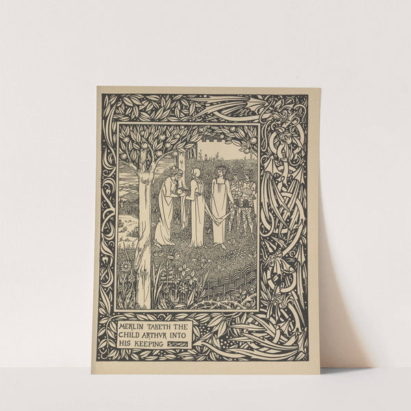Merlin taketh the child Arthur into his keeping (1893-1894) by Aubrey Vincent Beardsley