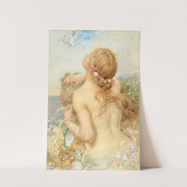 Mermaid rising from the sea (1930) by Henry John Stock