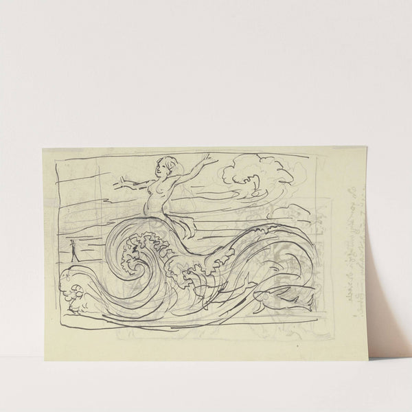 Mermaid with fish (ca. 1900) by Hans Thoma