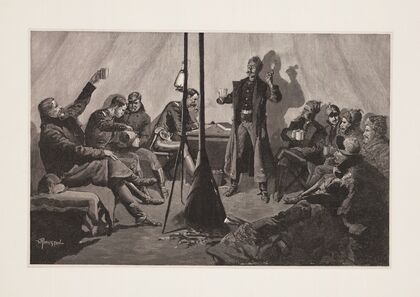 Merry Christmas in a Sibley tepee (1891)