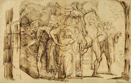 Merry wives of Windsor, act IV, sc. 2, Ford belaboring Falstaff
