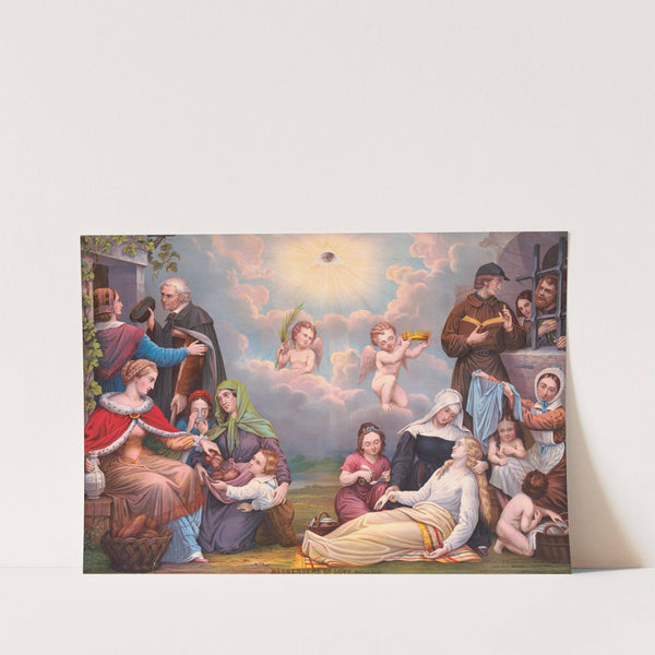 Messengers of love, Matth. 25, 35, 36 (1890) by J. Lautenschlager