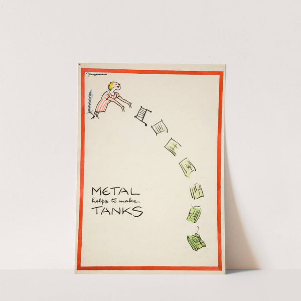 Metal helps to make tanks by Cyril Kenneth Bird (Fougasse)