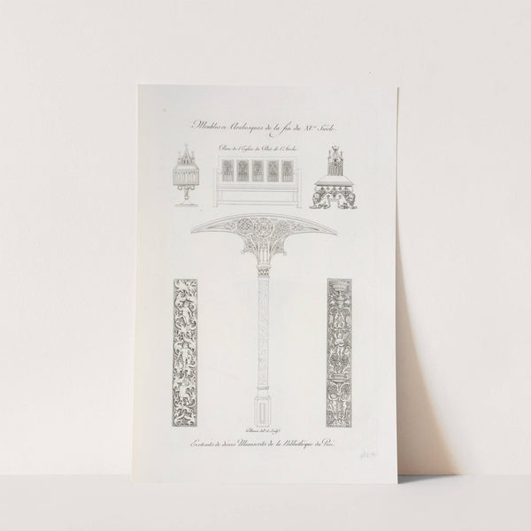 Meubles et arabesques de la fin du XVe. siècle. Banc de l’église du pont de l’arche. (1839) by Nicolas Xavier Willemin