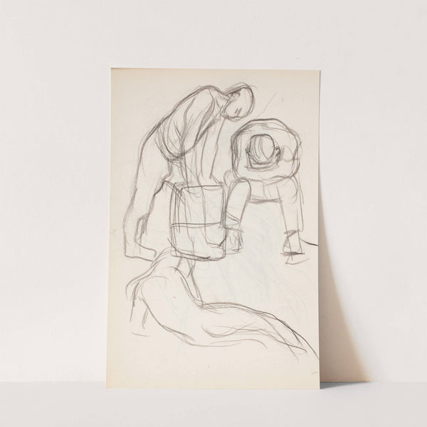 Miehiä eri asennoissa, luonnos by Magnus Enckell