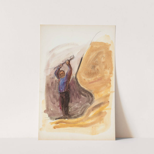 Mies ja tanko, luonnos by Magnus Enckell