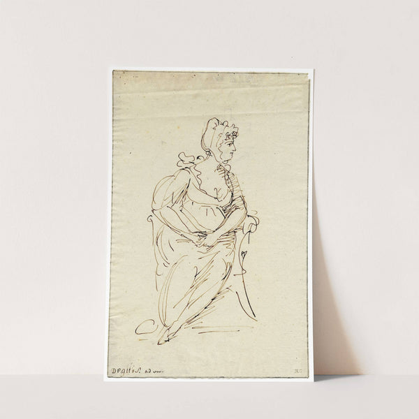 Mietje Brinkman, zittend in leunstoel by David Humbert de Superville