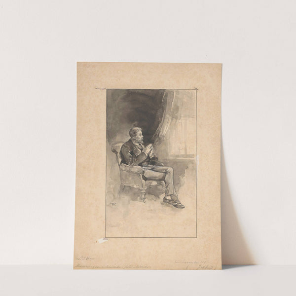 Mijmerende man in een leunstoel by Willem Wenckebach