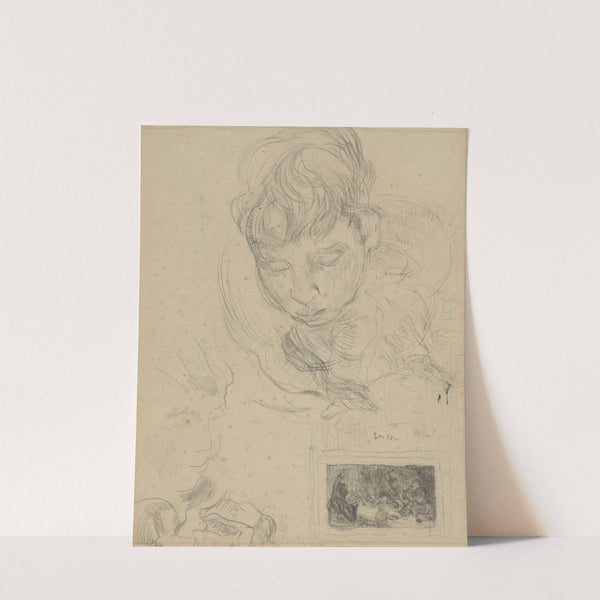 Mijn zuster en schets van een schilderij by James Ensor