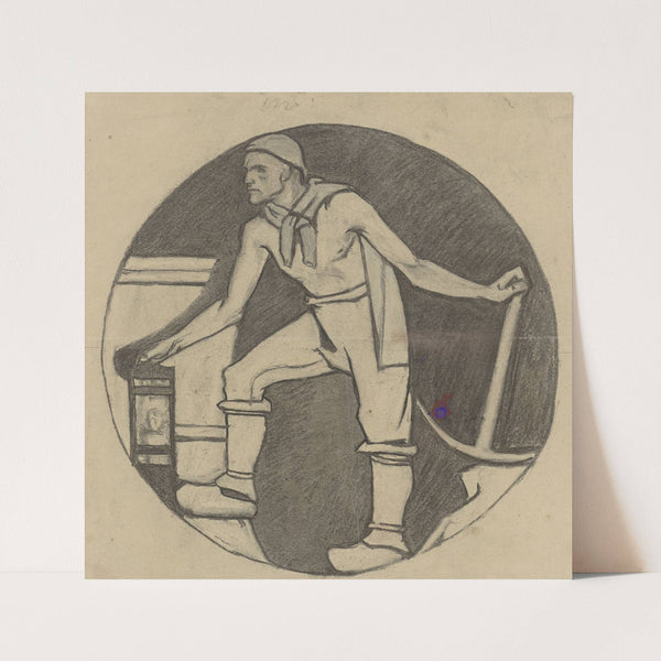 Mijnwerker met lamp en houweel (1878 - 1938) by Richard Nicolaüs Roland Holst