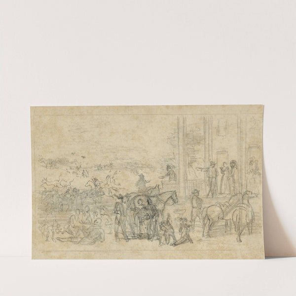 Military encampment at plantation house by Alfred Rudolph Waud