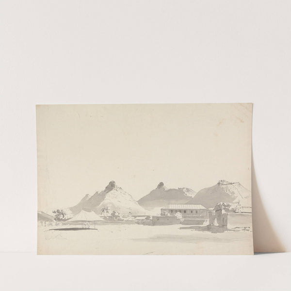 Military Encampment with Forts on Hills Behind by Samuel Davis