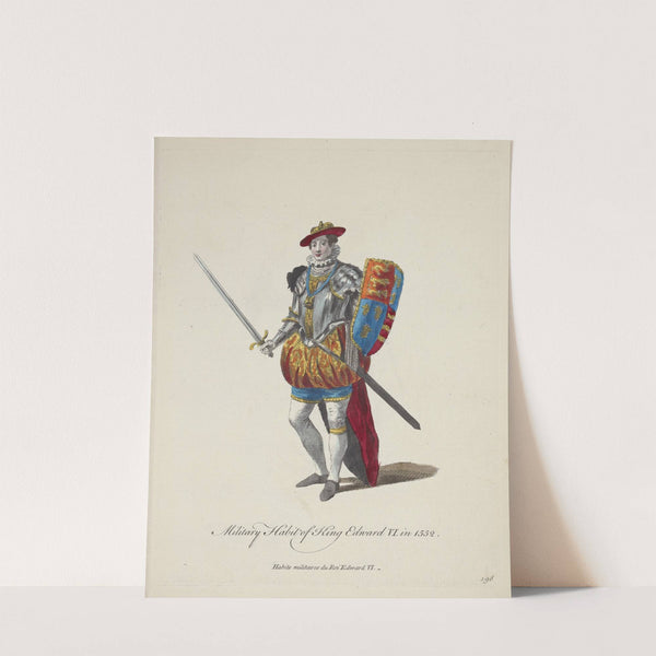 Military habit of King Edward VI in 1552. Habits militaires du Roi Edward VI. (1757-1772) by Charles Grignion