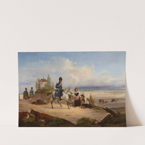 Military patrol and peasants by January Suchodolski