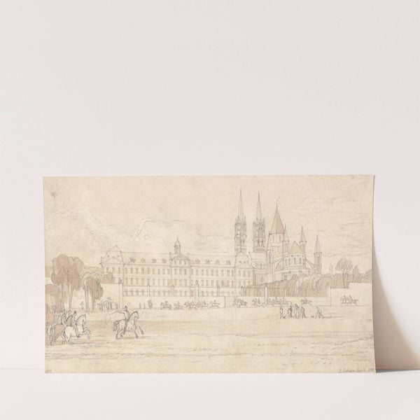 Military School and Abbey Church of St Stephen at Caen (1818) by John Sell Cotman