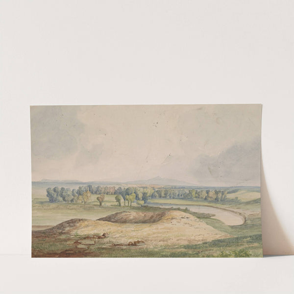 Milk River - Bear’s Paw Mountain in Distance by John Mix Stanley