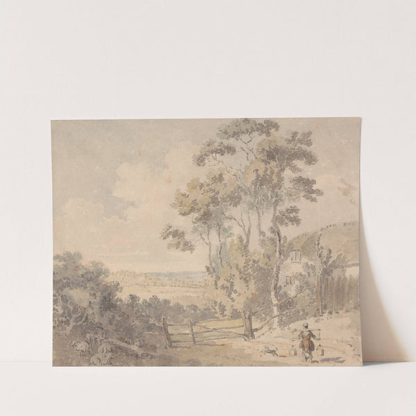 Milkmaid and Dog in a Landscape by Edward Dayes