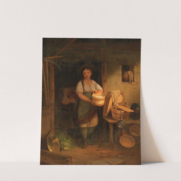 Milkmaid in the Barn by Ignaz Raffalt