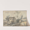 Mill with Bridge and Figures by Louis Gabriel Moreau