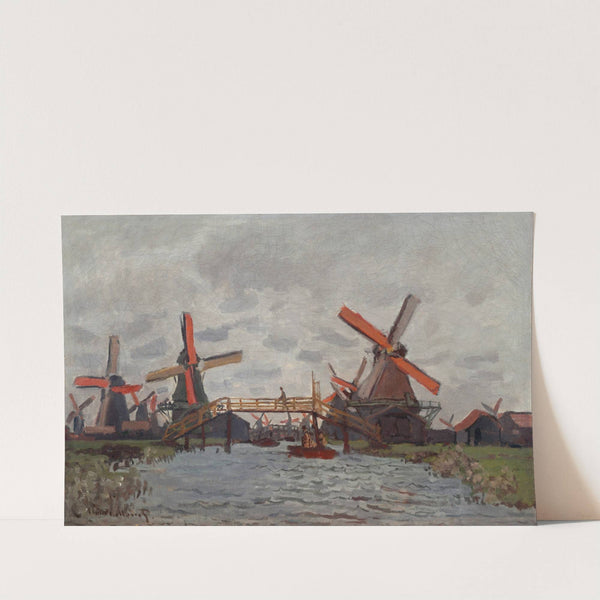 Mills at Westzijderveld near Zaandam (1871) by Claude Monet
