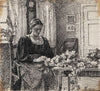 Min hustru (fru Anna Syberg) binder krans
