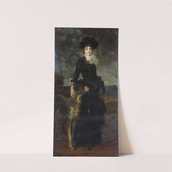 Mina Kaulbach with Great Dane by Friedrich August von Kaulbach