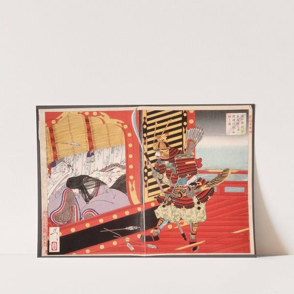 Minamoto no Yoshitsune Rescuing Kenrei Mon'in during the Battle of Dannoura by Tsukioka Yoshitoshi