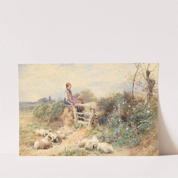 Minding sheep by Myles Birket Foster