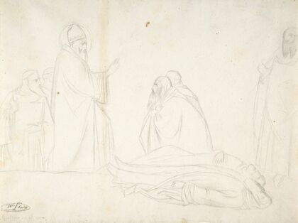 Miracle of St. Sylvester; the Raising of Two Pagan Priests, after Maso di Banco, S. Croce, Florence