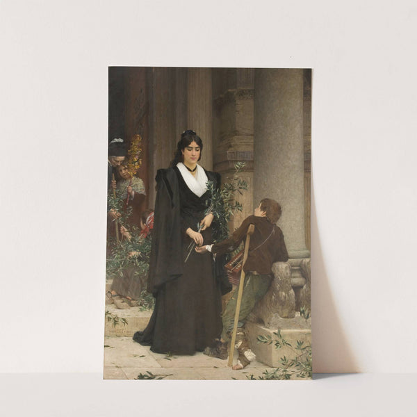 Mireille faisant l'aumône à la sortie de Saint-Trophime by Pierre-Auguste Cot