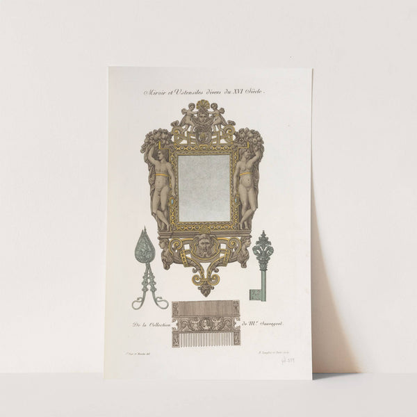 Miroir et ustensiles divers du XVI siècle. by Nicolas Xavier Willemin