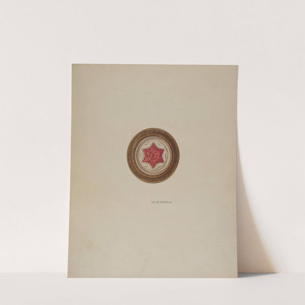 Mirror Support - Red Six Point Star by Helen Bronson