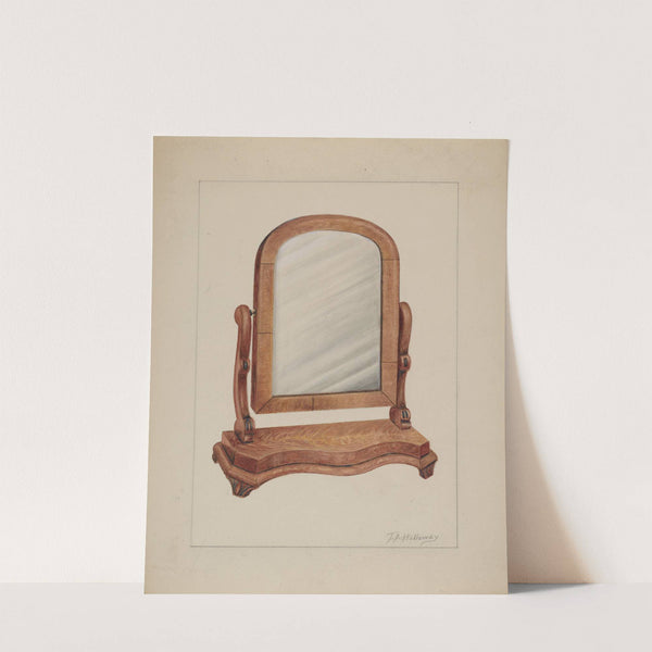 Mirror with Wood Base by Thomas Holloway