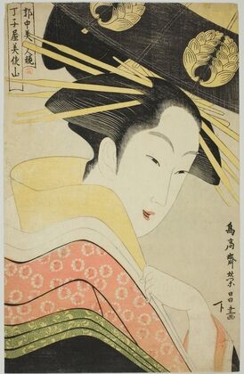 Misayama of the Chojiya, from the series Beauties of the Licensed Quarter (Kakuchu bijin kurabe) — size preview
