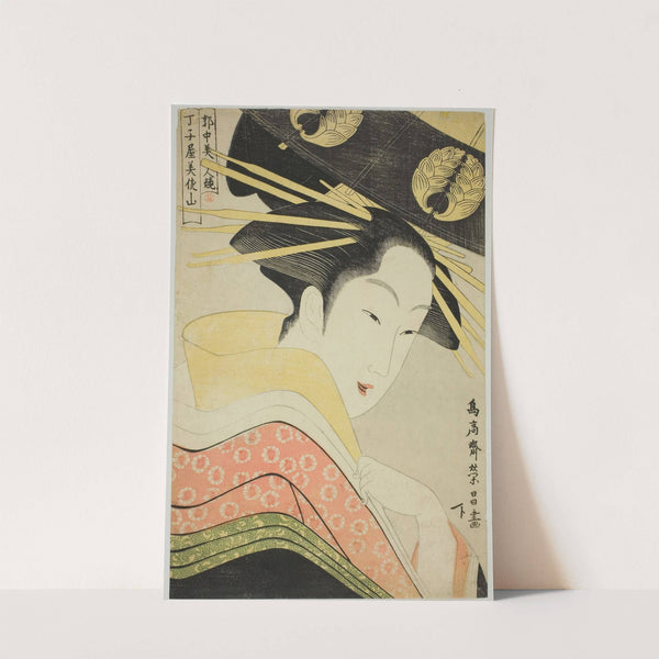 Misayama of the Chojiya, from the series Beauties of the Licensed Quarter (Kakuchu bijin kurabe) by Chokosai Eisho
